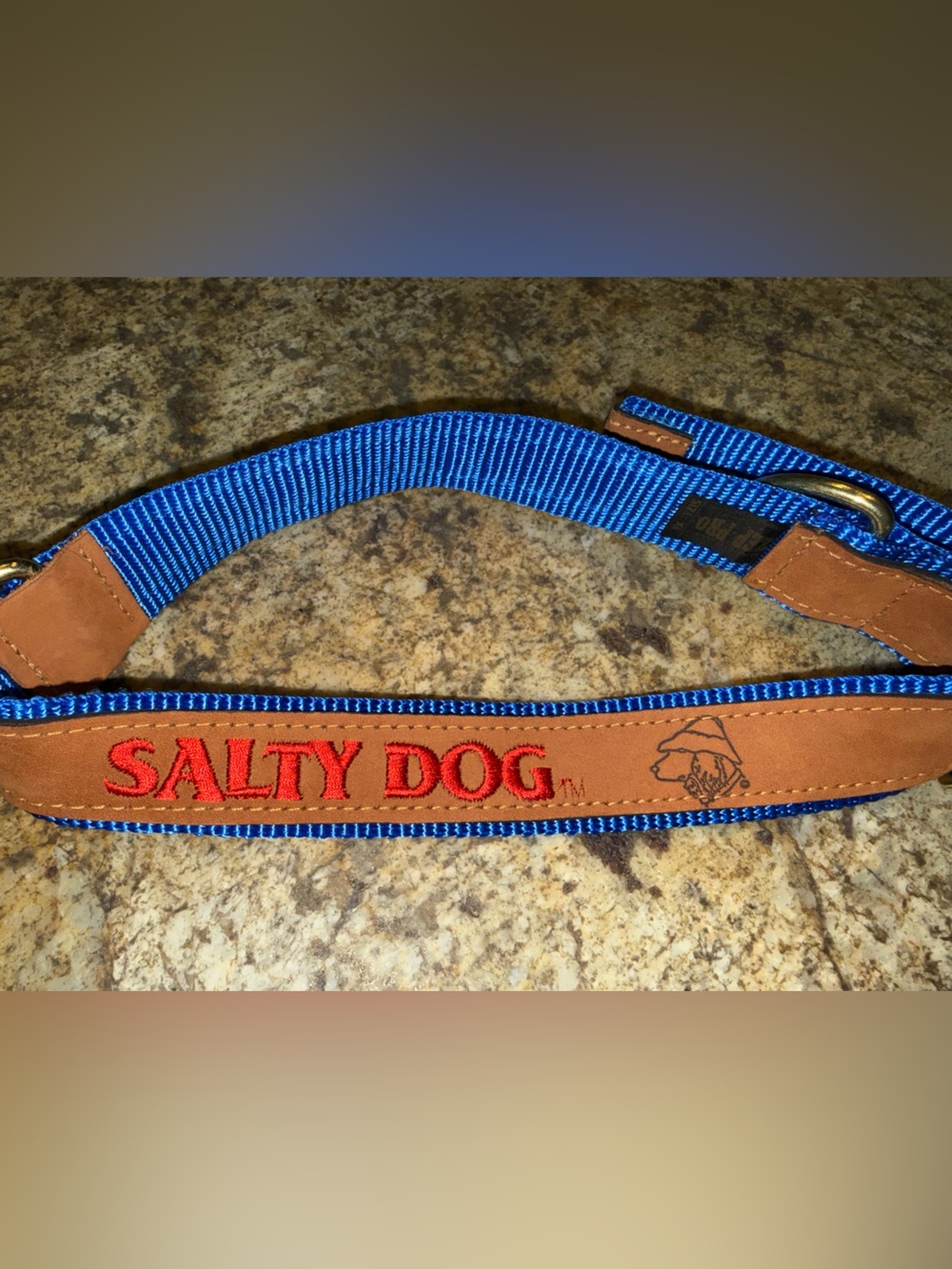 Salty Dog Blue and Brown Dog Collar XL
